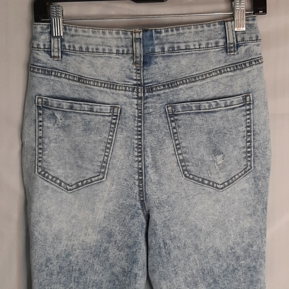 Acid Wash Destructed Skinny Jeans M - Picture 4 of 5